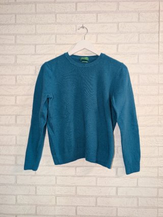 Jersey Benetton lana merino turquesa - Talla M 38