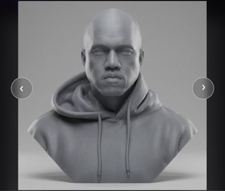 Busto Kanye West 3D plastica 20cm