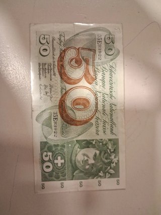Billete de 50 Francos Suizos