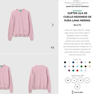 Jersey Benetton lana merino lila - Talla M