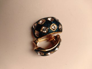 Pendientes Vintage Azul y Circonitas