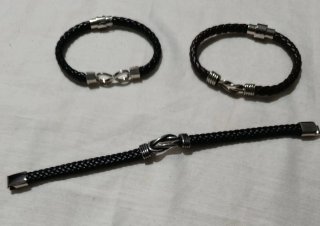 Lote 3 Pulseras Hombre Cuero