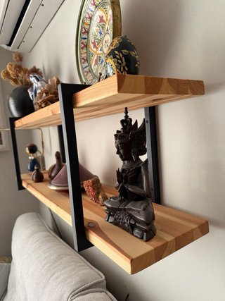 Estantería Madera Pino y Hierro Estilo Industrial