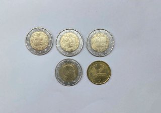 Lote de 5 monedas de Andorra y Mónaco
