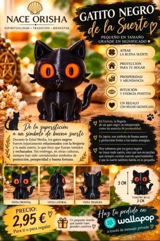 Gatito Negro de la Suerte. Nace Orisha