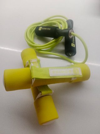 Set Fitness Domyos: Mancuernas y Cuerda