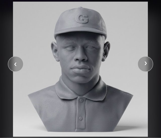 Busto 3D Tyler, plastica, 20cm