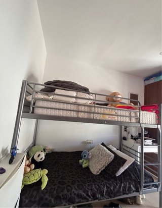 Litera Metálica Ikea Gris 90x200