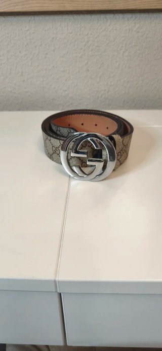 Cintura Gucci GG Beige e Argento