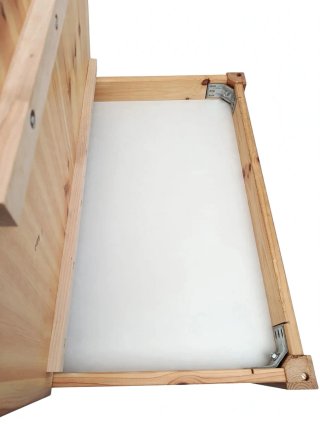 Mesa comedor madera de pino con 2 cajones