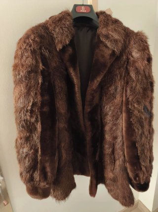 Chaquetón de piel marrón Tre's
