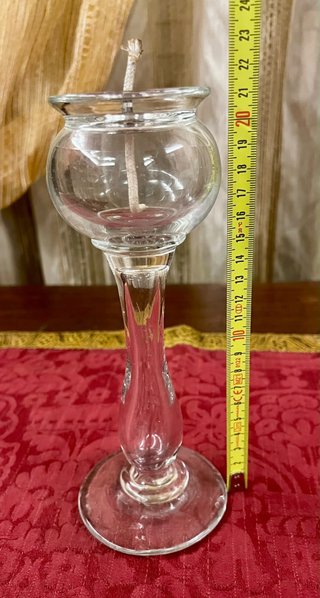Lampada a olio calice inglese in vetro
