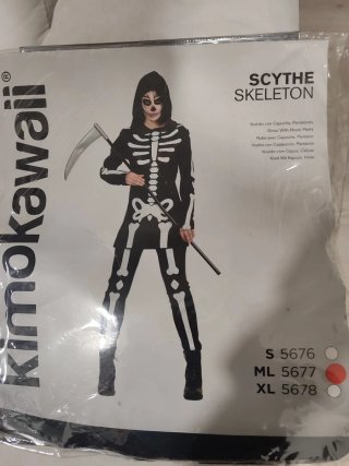 Disfraz de Esqueleto Kimokawaii Talla M