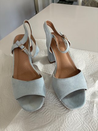 Sandalias de tacón azul