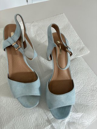 Sandalias de tacón azul