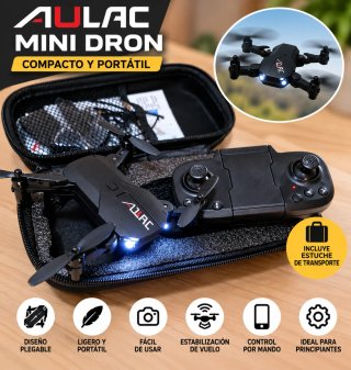 Mini Dron AULAC Negro con Mando y App