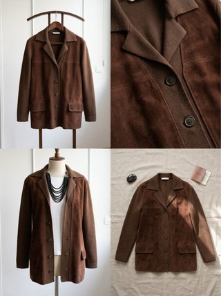 Chaqueta / Chaquetón de Ante y Punto Marrón – Esti