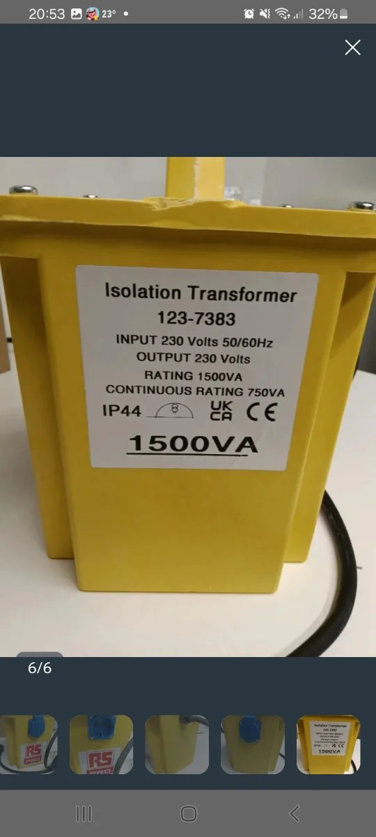 Transformador Aislamiento RS PRO 1500 VA