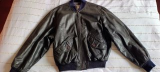 Cazadora Bomber Piel Negra