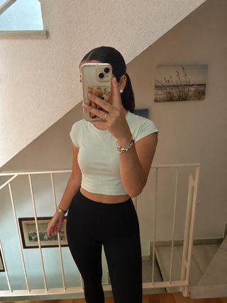 Crop top verde y negro talla S
