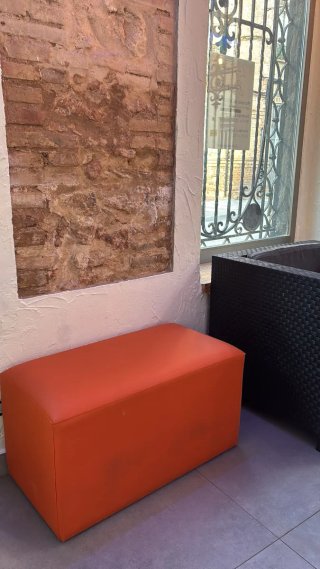 4 Pouf Rettangolari Arancioni 75x40