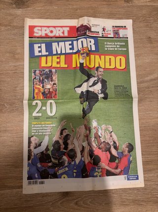 Periodico sport del barca ganando la Champions ‘09