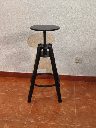 Taburete Regulable IKEA DALFRED Madera Negro