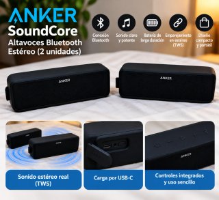 Pack 2 Altavoces Bluetooth Anker SoundCore