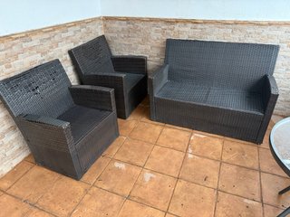 Conjunto Sofás Jardín Ratán Marrón
