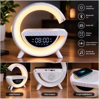 Altavoz Bluetooth con Reloj Despertador y Carga In