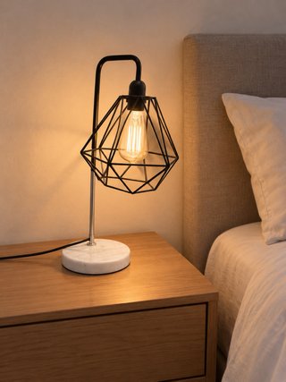 2 Lámparas de mesita de noche geométrica