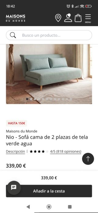 Sofá cama NIO de Maisons du Monde