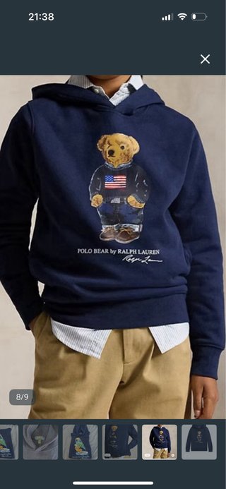 Sudadera Polo Ralph Lauren Bear Azul 14-16.