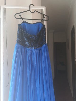 Vestido fiesta azul y negro Talla M