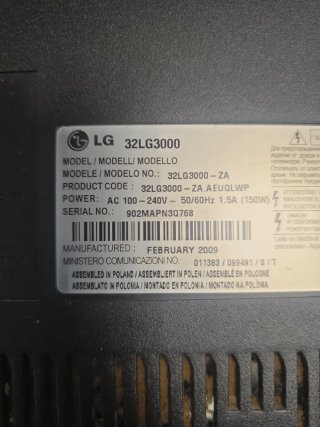 Despiece repuestos de TV LG 32LG3000