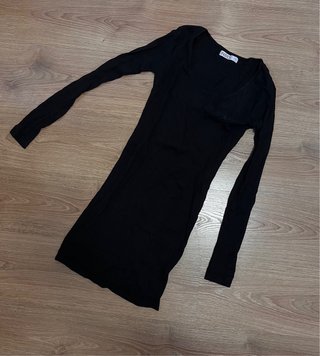 Vestido Ajustado Canalé Negro Inside Talla M