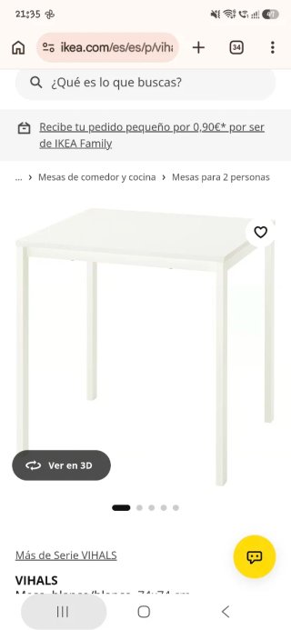 Mesa comedor/cocina IKEA VIHALS blanca