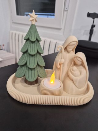 Decoración Navidad Belén Árbol Vela