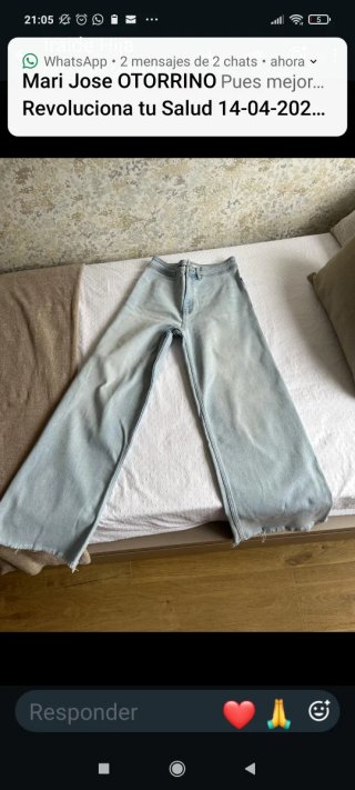 Jeans Mango Teen Tiro Alto Azul Talla M
