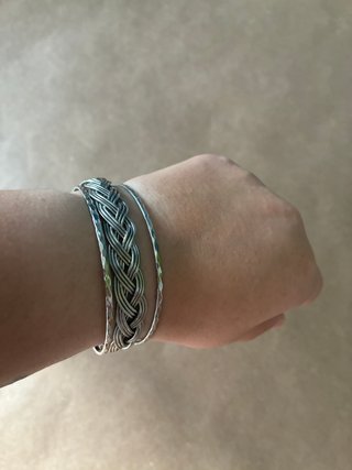 Pulsera Trenzada Plateada de la India