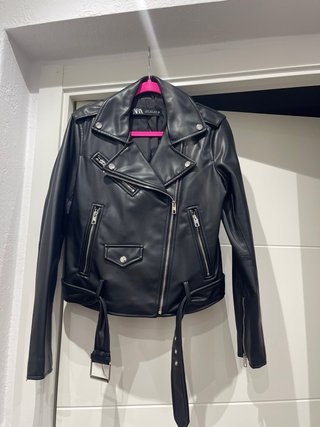 Chaqueta Biker Zara Mujer Negra