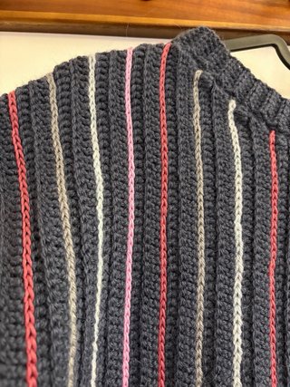 Jersey de Punto Azul con Rayas Talla S Mujer