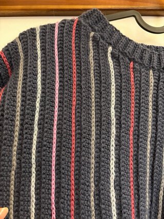 Jersey de Punto Azul con Rayas Talla S Mujer