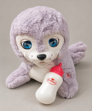 Juguete Foca interactiva de peluche con biberón