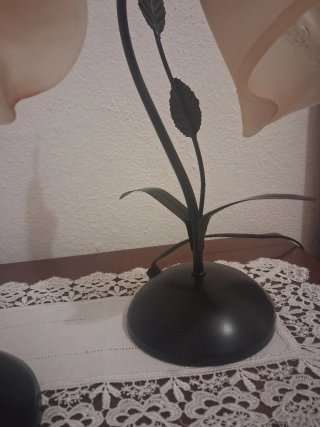 Par de Candeeiros de Mesa Estilo Floral