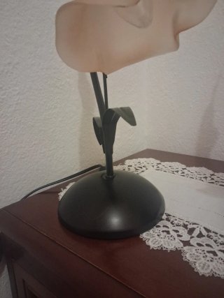 Par de Candeeiros de Mesa Estilo Floral