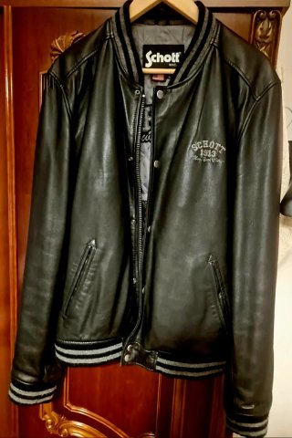 Cazadora Bomber Schott NYC Negra Talla L