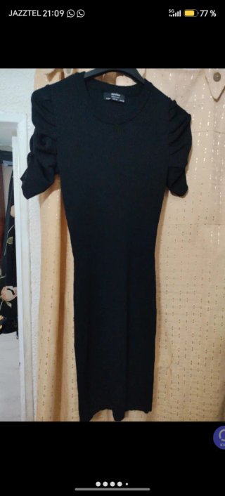 Vestido Negro Bershka Talla S