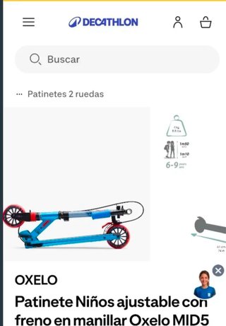 Patinete Infantil Oxelo MID5 Ajustable