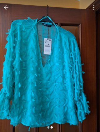 Blusa Zara Turquesa Talla L
